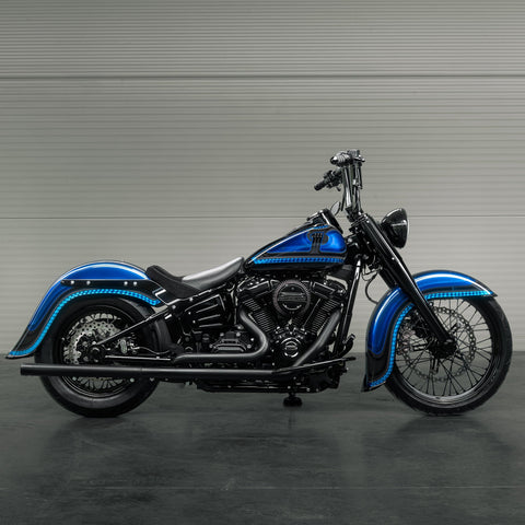 2025–2026 M8 Softail Seitenabdeckungen „Avenger“ für Stoßdämpfer ohne Vorspannungsverstellknopf