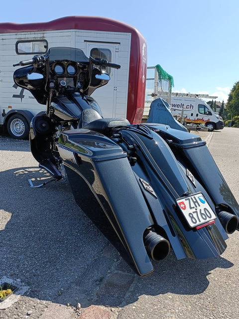 Set aus gestrecktem Kotflügel und Packtaschen Magnus für Harley Davidson Touring 2009-2013