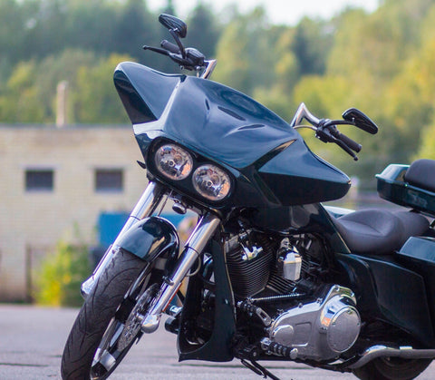 Anschraubbare Kühlerverkleidung für Harley Davidson Touring Modelle 2009-2016 mit Raked Frame
