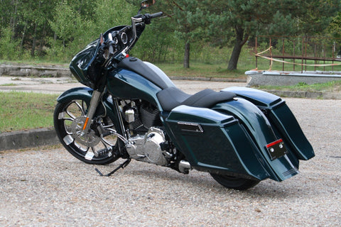 Flow Stretched Satteltaschen ohne Deckel für Harley Davidson Touring Modelle 1993 - 2013
