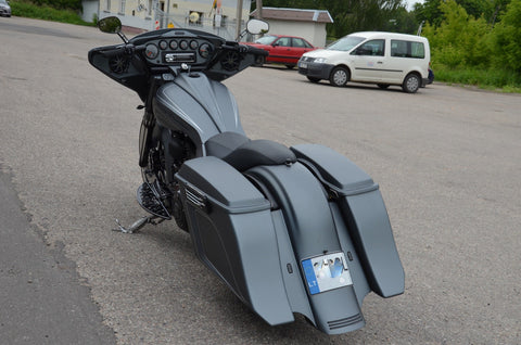Flow Stretched Satteltaschen ohne Deckel für Harley Davidson Touring Modelle 1993 - 2013