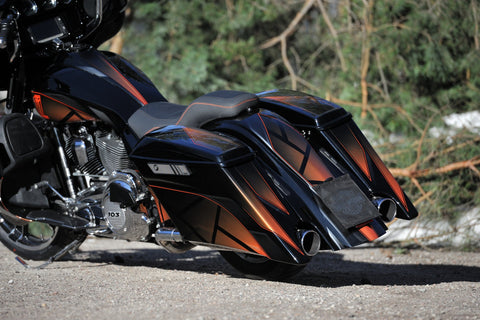 Satz gestreckter Kotflügel und Satteltaschen Magnus für Harley Davidson Touring ab 2014