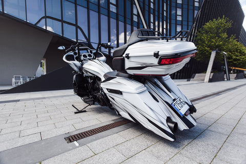 Satz gestreckter Kotflügel und Satteltaschen Magnus für Harley Davidson Touring ab 2014
