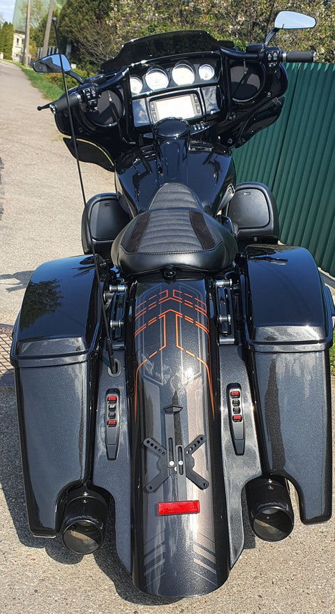 Bolt-on gestreckter Fender und Satteltaschen für Harley Davidson Touring 2014-2023