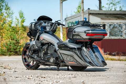 Billow Set aus gestrecktem Heckfender und Satteltaschen für Harley Davidson Touring ab 2014