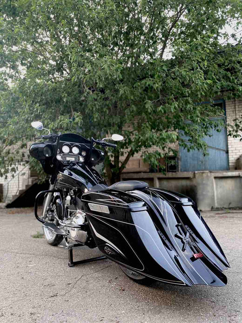 Billow Set aus gestrecktem Heckfender und Satteltaschen für Harley Davidson Touring ab 2014