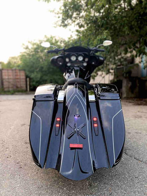 Billow Set aus gestrecktem Heckfender und Satteltaschen für Harley Davidson Touring ab 2014