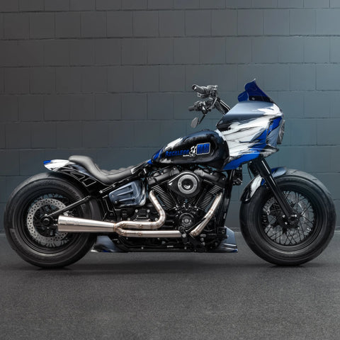 2018-2025 M8 Softail Seitenverkleidungen „Avenger“ für Stoßdämpfer ohne Vorspannungsverstellknopf